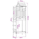 vidaXL Játék Torny Barna 52,5 x 85 x 238 cm Tömör fenyőfa