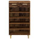 vidaXL Cipőszekrény fiókkal polcokkal Öreg fa 60 x 35 x 105 cm Faanyag