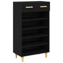 vidaXL Cipőszekrény fiókkal Fekete tölgy 60 x 35 x 105 cm Faanyag