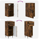 vidaXL 4 Részes Fürdőszoba Szekrény Készlet HAARLEM Füstös Tölgy