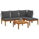 vidaXL 5 pcs Kerti Lounge Szett Párnákkal Tömör akáciafa és kötél