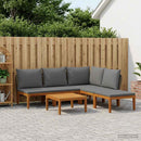 vidaXL 6 pcs Tömör akáciafa és kötél Természetes