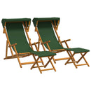 vidaXL Hintaágy 4 pcs 3 Pozíció Tömör Eukaliptusz Fa Zöld