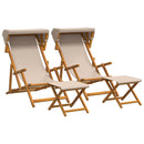 vidaXL Hintaágy 4 pcs 3 Pozíció Tömör Eukaliptusz Fa Bézs
