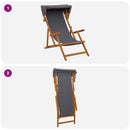 vidaXL Hintaágy 2 pcs 3 Pozíció Tömör Eukaliptusz Fa Szürke