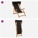 vidaXL Hintaágy 2 pcs 3 Pozíció Tömör Eukaliptusz Fa Fekete