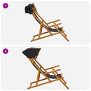 vidaXL Hintaágy 2 pcs 3 Pozíció Tömör Eukaliptusz Fa Fekete