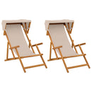 vidaXL Hintaágy 2 pcs 3 Pozíció Tömör Eukaliptusz Fa Bézs