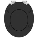 vidaXL Lágy záródású WC ülőke Fekete 44 x 38 cm MDF lap
