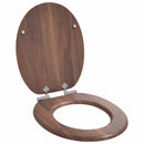 vidaXL Lágy záródású WC ülőke Barna 44 x 38 cm MDF lap