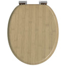 vidaXL Lágy záródású WC ülőke Világos bambusz szín 44 x 38 cm MDF lap