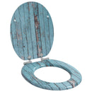 vidaXL Lágy záródású WC ülőke Kék 44 x 38 cm MDF lap