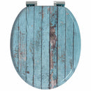 vidaXL Lágy záródású WC ülőke Kék 44 x 38 cm MDF lap