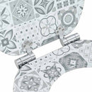 vidaXL Lágy záródású WC ülőke Kék és fehér porcelán 44 x 38 cm MDF lap
