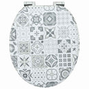vidaXL Lágy záródású WC ülőke Kék és fehér porcelán 44 x 38 cm MDF lap