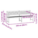 vidaXL Kerti pad Természetes 220 x 55,5 x 90 cm Tömör Akácfa