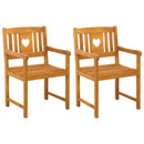 vidaXL Kerti pad 2 pcs Természetes 56 x 55,5 x 90 cm Tömör Akácfa