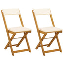 vidaXL Kültéri bistro székek 2 pcs Krémfehér 40 x 53 x 80 cm