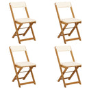 vidaXL Kültéri bistro székek 4 pcs Krémfehér 40 x 53 x 80 cm