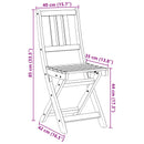 vidaXL Kültéri bistro székek 4 pcs Természetes 40 x 42 x 85 cm