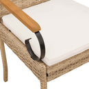 vidaXL Kerti székek 4 pcs Beige és Krémszínű Polirattan és akác
