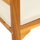 vidaXL Rózsapad párnával Krémszín 114 x 46 x 82,5 cm Tömör Akácfa