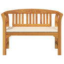 vidaXL Rózsapad párnával Krémszín 114 x 46 x 82,5 cm Tömör Akácfa