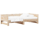 vidaXL Kihúzható nappali ágy Természetes 180 x 200 cm Tömör fenyőfa
