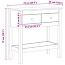 vidaXL Konzolasztal Faggyú barna 75 x 35 x 75 cm Szilárd Fenyőfa