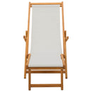 vidaXL Összecsukható nyugágy 3 Pozíció Tömör Eukaliptusz Fa Krémszínű