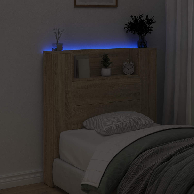 vidaXL Fejtámla polcokkal Sonoma tölgy 100 x 16,5 x 103,5 cm Faanyag