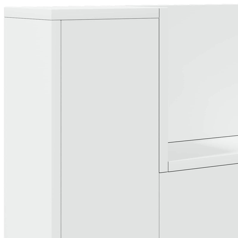 vidaXL Fejtámla LED -es lámpákkal Fehér 100 x 16,5 x 103,5 cm Faanyag