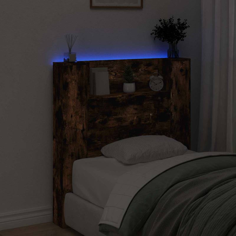 vidaXL Fejtámla polcokkal Füstölt tölgy 100 x 16,5 x 103,5 cm Faanyag