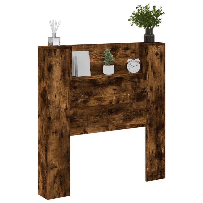 vidaXL Fejtámla polcokkal Füstölt tölgy 100 x 16,5 x 103,5 cm Faanyag