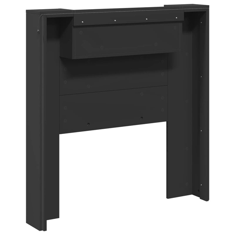 vidaXL Fejtámla LED -es lámpákkal Fekete 100 x 16,5 x 103,5 cm Faanyag