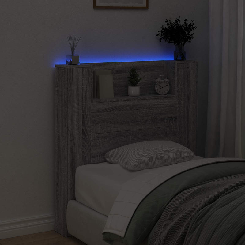 vidaXL Fejtámla polcokkal Szürke Sonoma 100 x 16,5 x 103,5 cm Faanyag