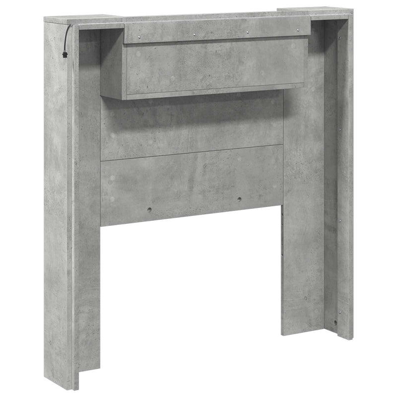 vidaXL Fejtámla polcokkal Beton Szürke 100 x 16,5 x 103,5 cm Faanyag