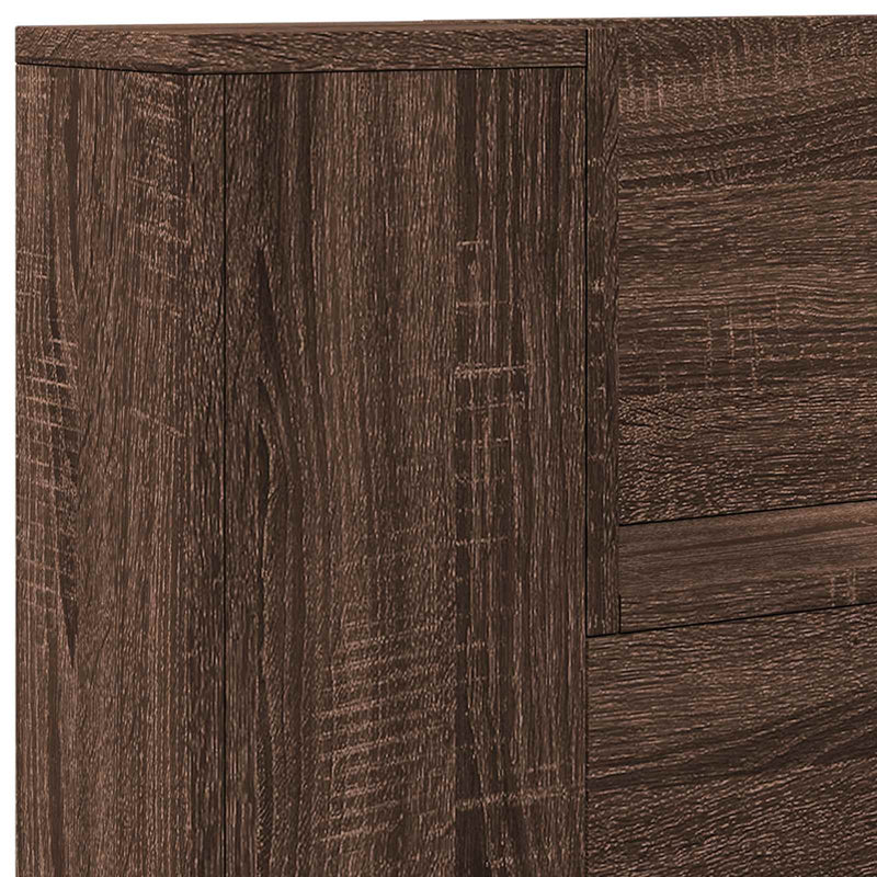 vidaXL Fejtámla polcokkal Barna Tölgy 120 x 16,5 x 103,5 cm Faanyag