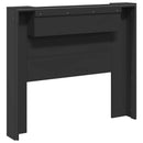 vidaXL Fejtámla LED -es lámpákkal Fekete 120 x 16,5 x 103,5 cm Faanyag