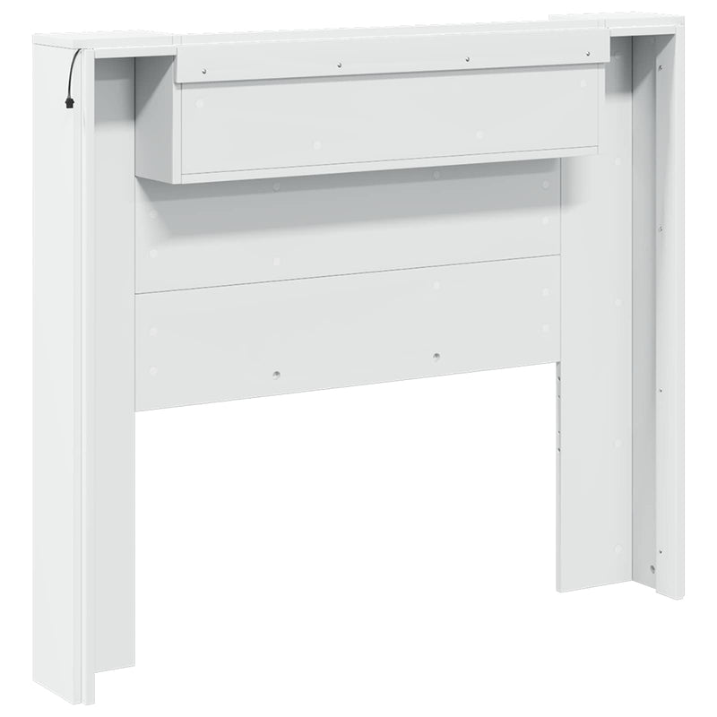 vidaXL Fejtámla LED -es lámpákkal Fehér 120 x 16,5 x 103,5 cm Faanyag