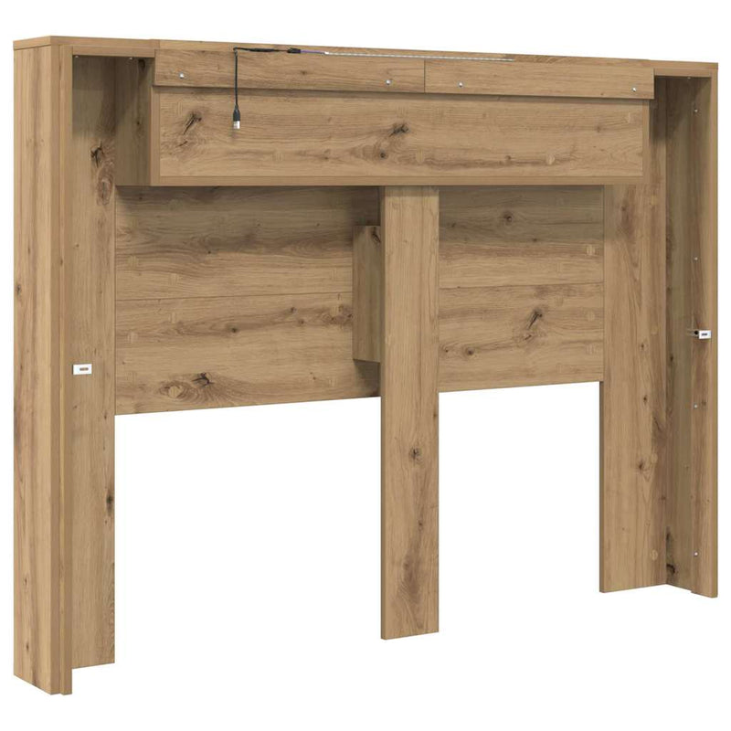 vidaXL Fejtámla polcokkal Artisan tölgy 140 x 17 x 104,5 cm Faanyag