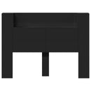 vidaXL Fejtámla LED -es lámpákkal Fekete 140 x 16,5 x 103,5 cm Faanyag