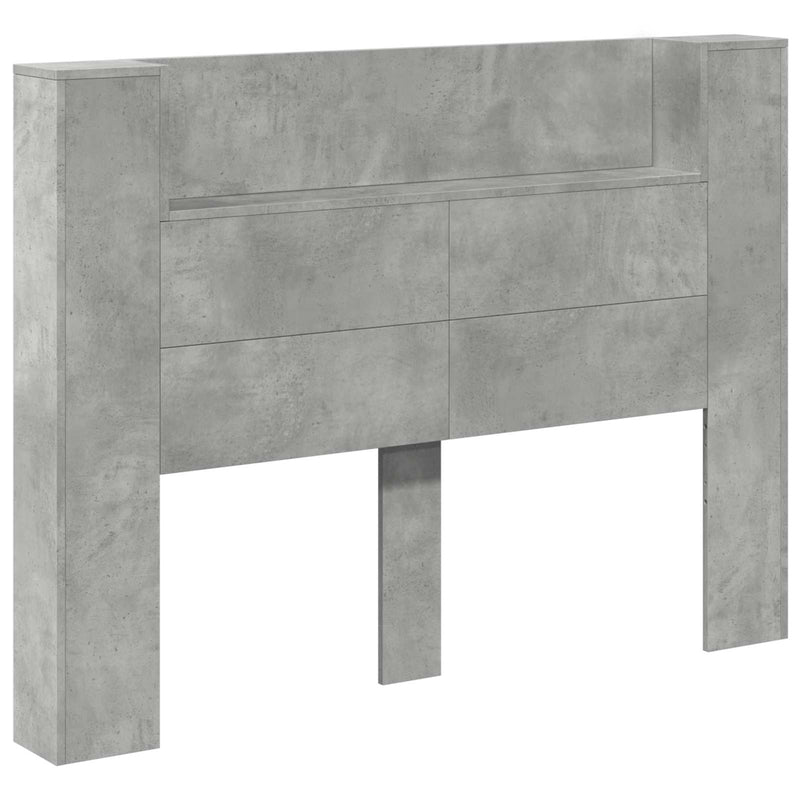 vidaXL Fejtámla polcokkal Beton Szürke 140 x 16,5 x 103,5 cm Faanyag
