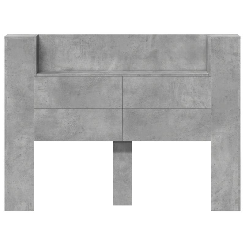 vidaXL Fejtámla polcokkal Beton Szürke 140 x 16,5 x 103,5 cm Faanyag