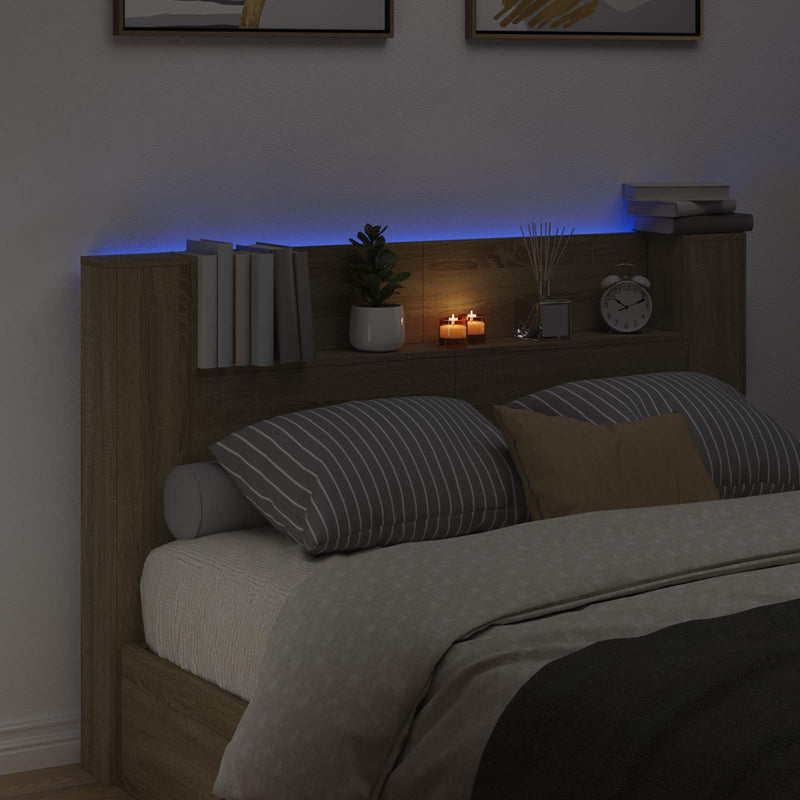 vidaXL Fejtámla polcokkal Sonoma tölgy 160 x 16,5 x 103,5 cm Faanyag