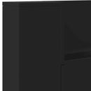 vidaXL Fejtámla LED -es lámpákkal Fekete 160 x 16,5 x 103,5 cm Faanyag