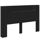 vidaXL Fejtámla LED -es lámpákkal Fekete 160 x 16,5 x 103,5 cm Faanyag