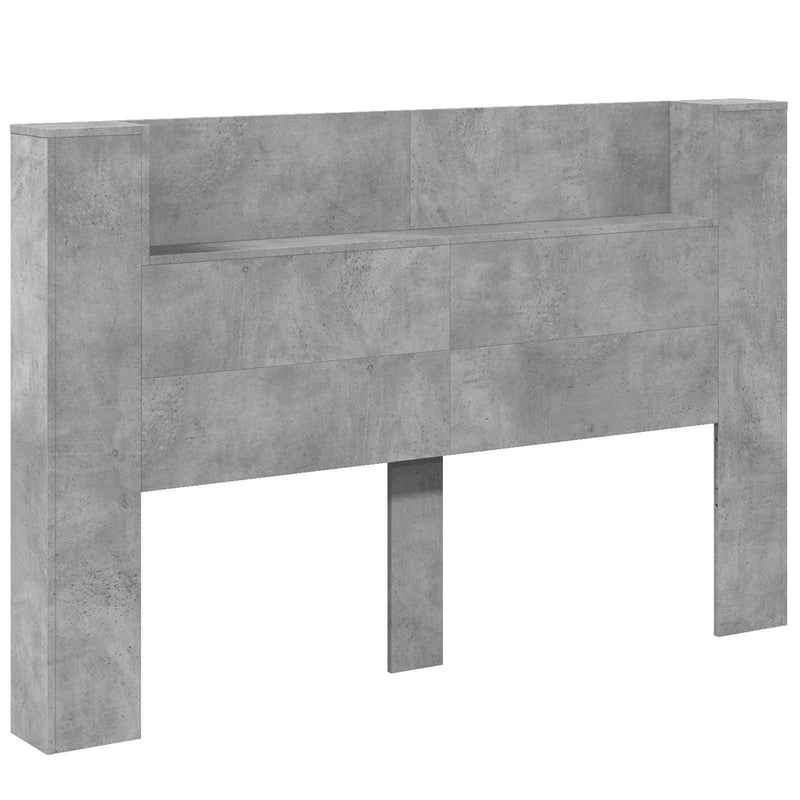 vidaXL Fejtámla polcokkal Beton Szürke 160 x 16,5 x 103,5 cm Faanyag