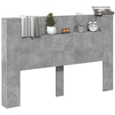 vidaXL Fejtámla polcokkal Beton Szürke 160 x 16,5 x 103,5 cm Faanyag