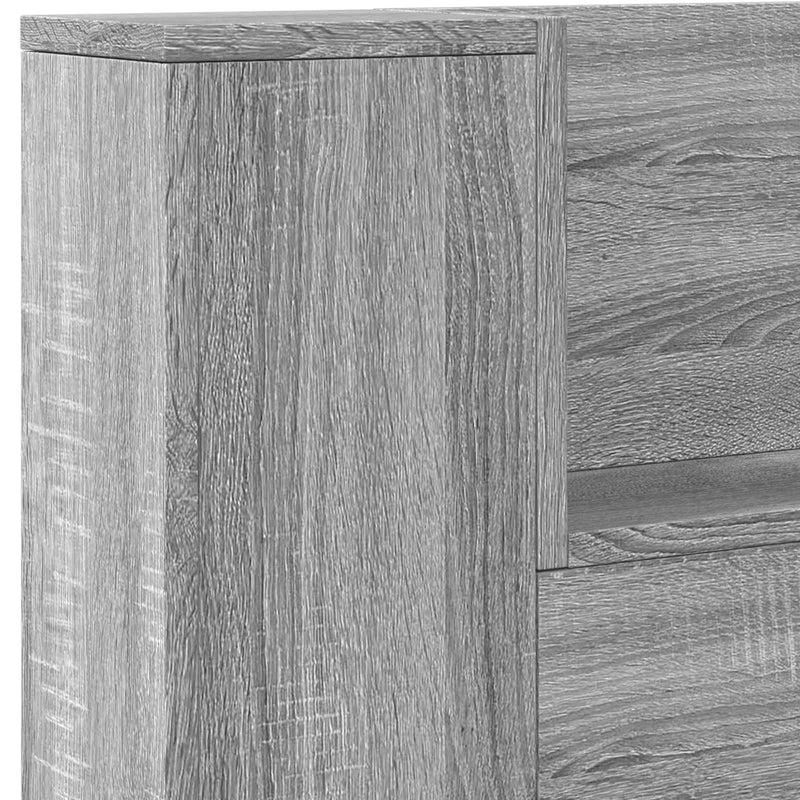 vidaXL Fejtámla polcokkal Szürke Sonoma 180 x 16,5 x 103,5 cm Faanyag